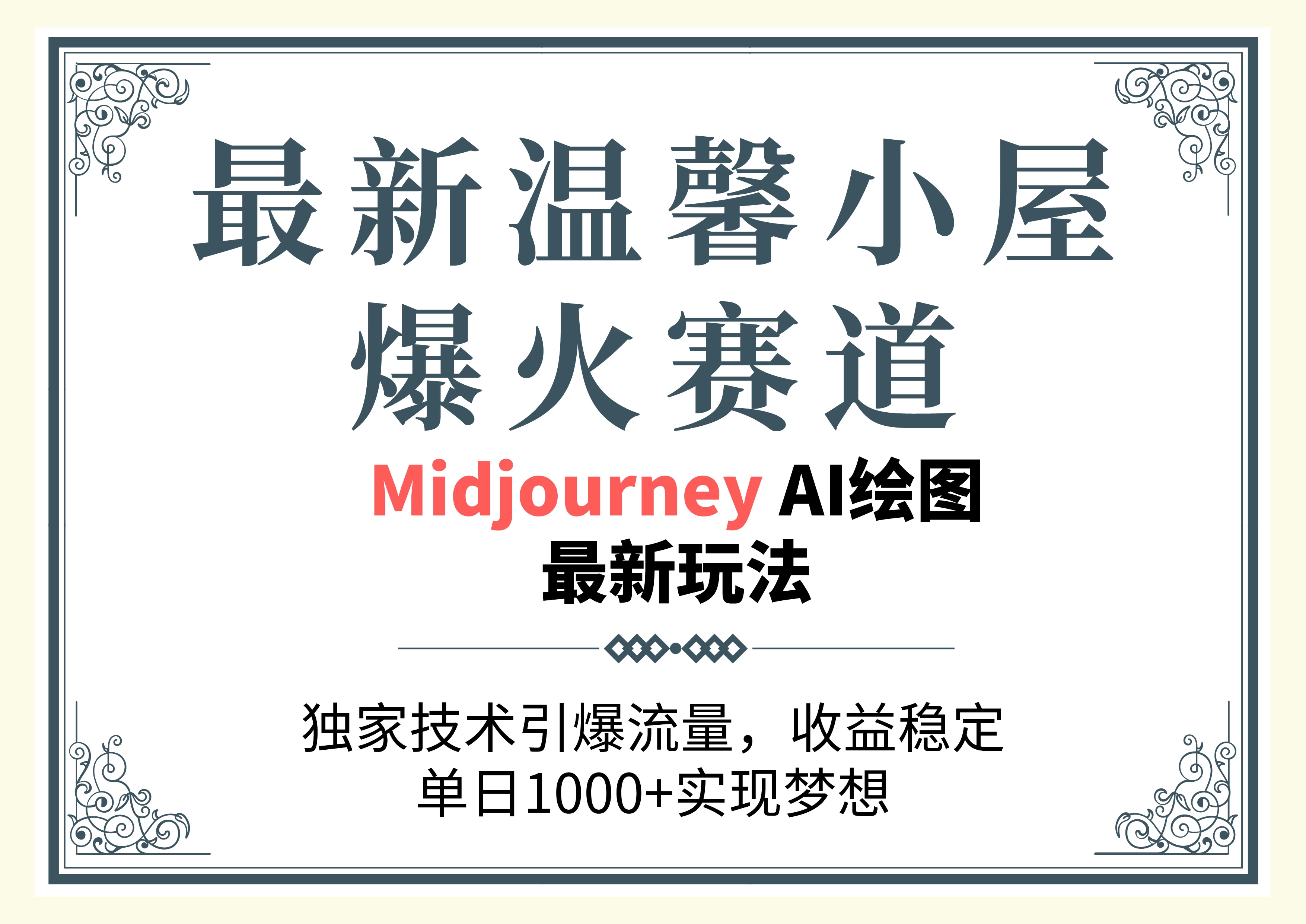 最新温馨小屋爆火赛道，独家技术引爆流量，收益稳定，单日1000+实现梦想